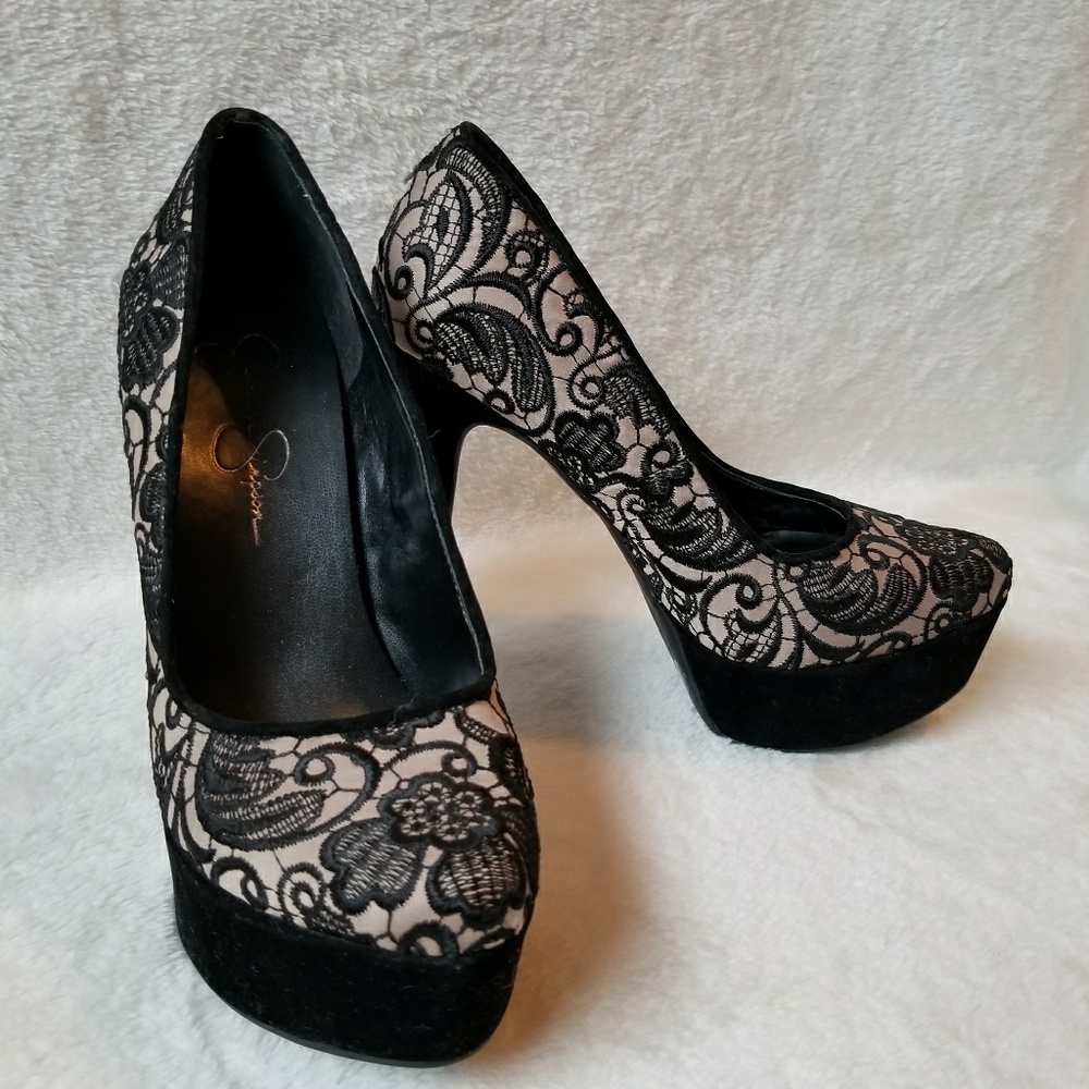 Jessica Simpson Victorian lace heels